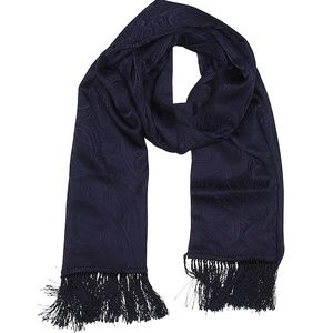 Anne Klein 100% Silk Print Navy Scarf